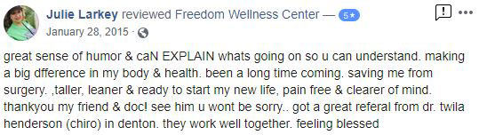 Chiropractic Flower Mound TX Julie Testimonial